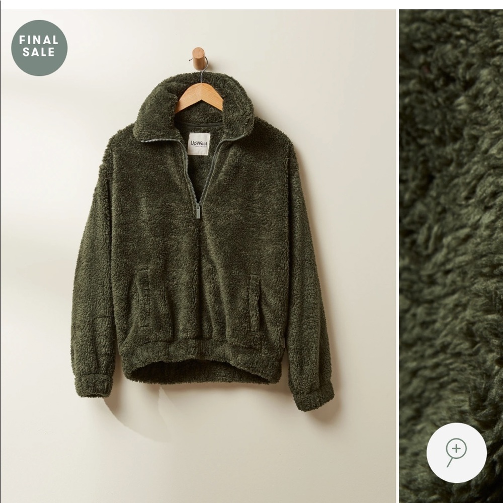 Sherpa pullover quarter zip crop